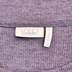 Logo by Lori Goldstein‎ Layers Purple Knit Tank Top Womens Size Medium M Thermal thumbnail 3