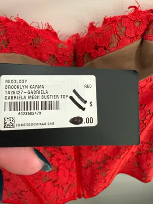 Mixology Red Lace Bustier Crop Top Size Small thumbnail 4