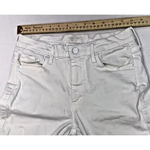 Mother The Looker Crop White Preppy Designer‎ Classic Skinny Jeans 27 thumbnail 3