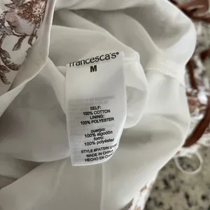 Francesca's Floral Romper Womens Medium White Brown Cottagecore Tiered‎ Ruffle thumbnail 6