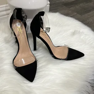 🖤🖤BLACK SUEDE HEELS Black Size 7 thumbnail 12