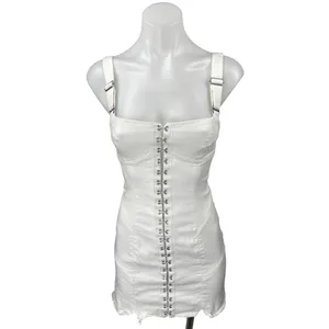 For Love & Lemons Monica White Hook Sleeveless Cami Tank Bodycon Mini Dress XS thumbnail 2