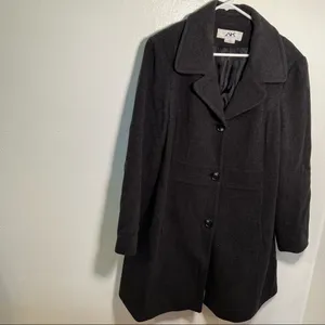 Anne Klein Sport Women's Size XL Peacoat Dark Charcoal Gray Button Down Pockets thumbnail 2