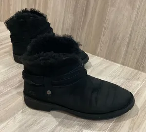 UGG Pascal Fashion Boot Womens 7 Black Good Suede Shearling Ankle 1099053 thumbnail 1