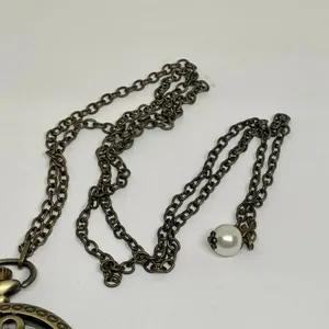 Bronze tone Pocket Watch by Plunder "Choose Happy" quartz analog 46mm running thumbnail 5