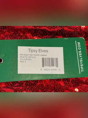 NWT Tipsy Elves High Waisted Red Sequin Pants Fully Lined Christmas thumbnail 6