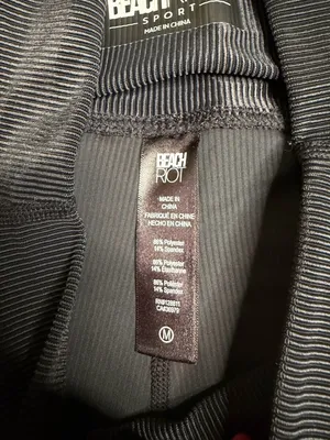 Beach Riot Alani Black Ribbed Flare Leggings High Rise Yoga Pants Size‎ Medium thumbnail 3