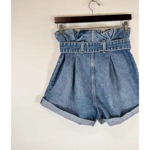 Re/Done Womens Shorts Blue The Attico Denim High Rise Paper Bag Size 26 thumbnail 8