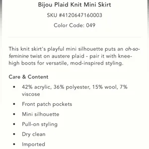 Anthropologie Plaid Knit Skirt thumbnail 11