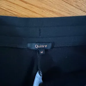 Quince SuperSoft Fleece Wide Leg Pants Size M Black Tencel Modal Lounge Pockets thumbnail 3