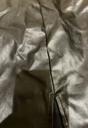 SheIn NWOT Sexy High Waist Notch Hem Leather A-Line /two front slits L thumbnail 15