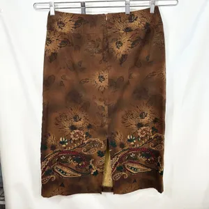 Requirements Size 12 Midi Skirt Brown Paisley Western Country Boho Witchy 1101 thumbnail 2