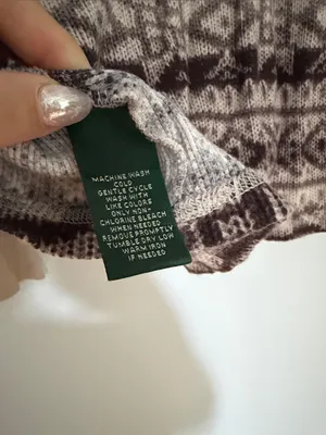 Ralph Lauren Brown & Beige V-Neck Hooded Patterned Sweater thumbnail 6