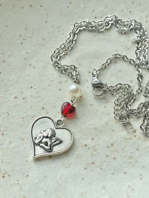 Handmade angel cherub goth chic fairy antique style necklace👼💗 thumbnail 6