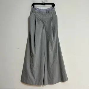 Anthropologie Maeve Boxer Detail Pleated Trouser Wide Leg Pants Grey Small thumbnail 2