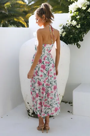 Hello Molly FEEL THE TUNE MAXI DRESS BEIGE #Wedding guest dress #Formal dress #Prom dress #Wedding #floraldress Great condition super flattering thumbnail 3
