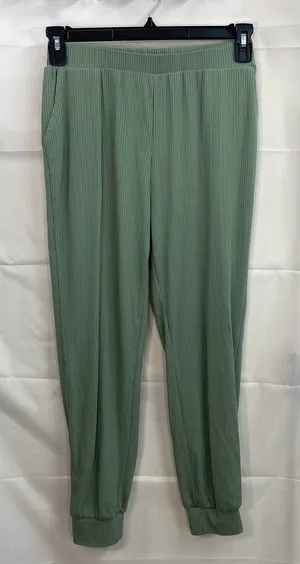 Women's green ribbed pull on‎ pocket stretch casual relaxed casual joggers pants thumbnail 1