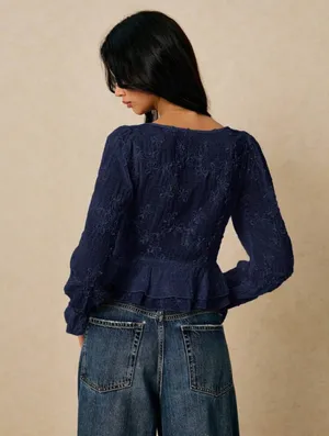 SheIn Long sleeve tie top thumbnail 2