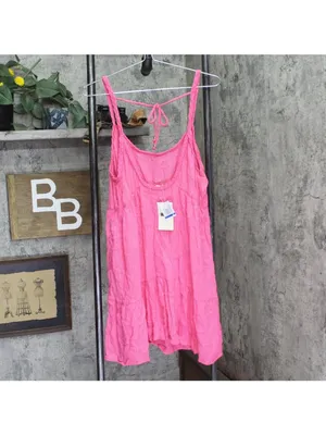 NWT Miken Juniors Tiered Dress Swim Cover Up I9672P544 Hot Pink Lurex XL thumbnail 4