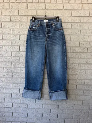 Pistola Ryder High Rise Wide Leg Cuffed Straight Jeans in Fulton Size 26 thumbnail 5