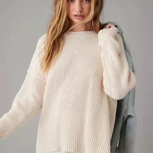 American Eagle Outfitters Cream Crew Neck Sweater thumbnail 1