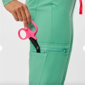 Women New Figs High Waisted Yola Yoga Scrub Pants Surgical Green Plus Size 5XLR thumbnail 5