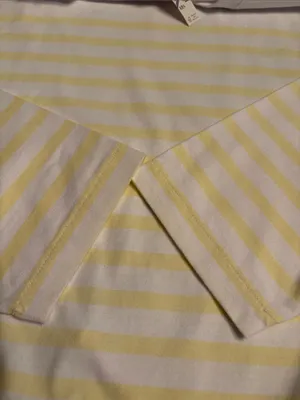Madewell women’s The Perfect Tie-Waist Tee Jersey yellow white stripe Size L NWT thumbnail 8