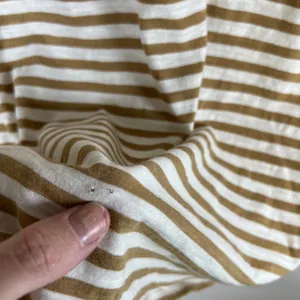 J. Jill Striped Cotton Long Sleeve Tee Brown White Boat‎ Neck Petite Medium thumbnail 5