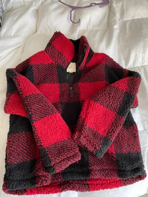 fluffy red and black crew/flannel Size XS thumbnail 1