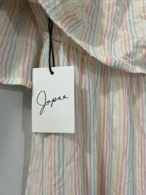 Japna Off-Shoulder Stripe Jumpsuit in Pastel Multi thumbnail 7