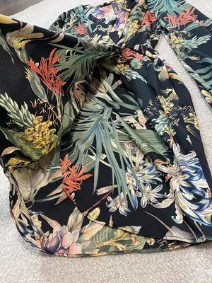 Miss Avenue Black Floral Long Sleeve Midi Shirt Dress Size M thumbnail 15