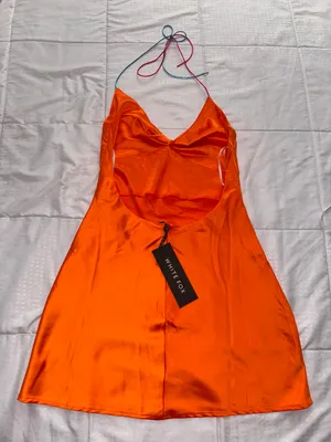 White Fox Mini Orange Dress thumbnail 2