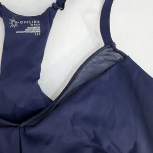 OFFLINE By Aerie‎ L Large Goals Mesh V-Neck Sports Bra Racerback Medium Support thumbnail 4