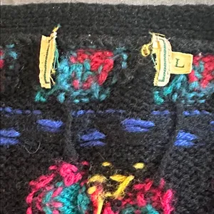 Vintage L.L. Bean Colorful Geometric Knit Cardigan Sz L thumbnail 3