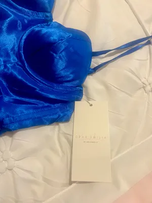 Hello Molly Satin blue dress thumbnail 7