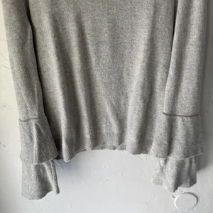 J Crew Mercantile Sweater Womens XL Gray Ruffle Sleeve Pullover Coquette‎ Preppy thumbnail 3