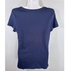 Quince Navy Blue Cotton Modal Scoop Neck T-Shirt Womens XS Basic Minimalist Tee thumbnail 3
