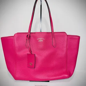 Gucci Pink Pebbled Leather Tote Bag 💗✨ thumbnail 1