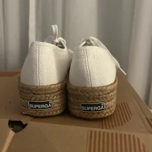 Superga White Canvas Platform Espadrilles thumbnail 2