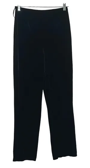 Studio JPR Womens Black Velvet Straight Leg Trousers Size M Dress Pants thumbnail 1