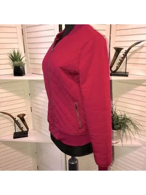 RVCA Bomber jacket oversized burgundy quilted tapestry cotton 90's Y2K grunge punk XS thumbnail 5