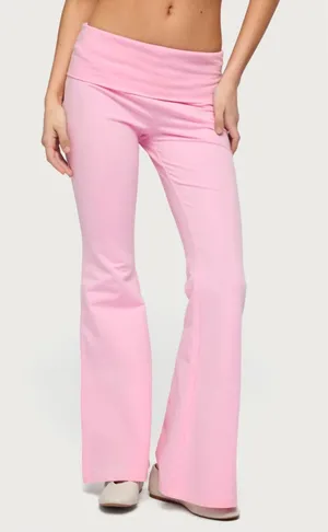 Edikted Naomi Flare Leggings Foldover thumbnail 1
