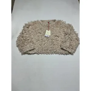 Woolrich x Target Womens Small Shaggy Sweater Cream Fuzzy Cropped NWT $50 thumbnail 2