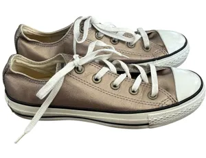 Converse All Star‎ Metallic Bronze Leather Sneakers Women's Sz 6 thumbnail 1