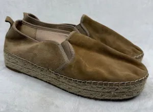 Sam Edelman Khloe Tan Suede Espadrille‎ Platform Slip On Flats 10M thumbnail 1
