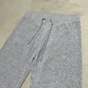 Juicy Couture Women's Gray Knit Jogger Pants Drawstring Pockets Cotton SZ M Y2K thumbnail 2
