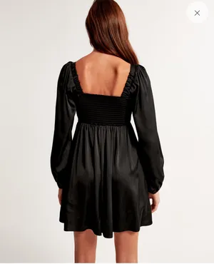 Abercrombie NWOT Emerson Satin Long-sleeve Mini Dress thumbnail 2