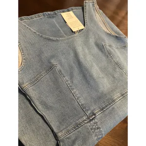 CONSHVI Women’s Denim Dress Sexy Sleeveless Split Bodycon Mini Tube Jeans - Sz S thumbnail 5