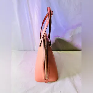 kate spade Coral Pink Leather Dome Tote thumbnail 10