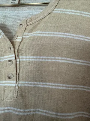 Billabong Tan Striped Henley Long-Sleeve Shirt thumbnail 4